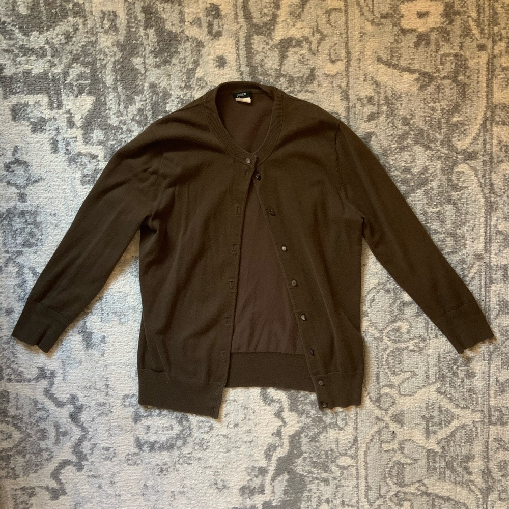 J Crew Olive Green Cardigan